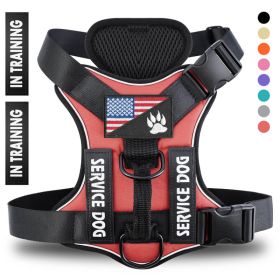 Reflective Breathable Solid Color Polyester Dog Strap (Option: Red-S)